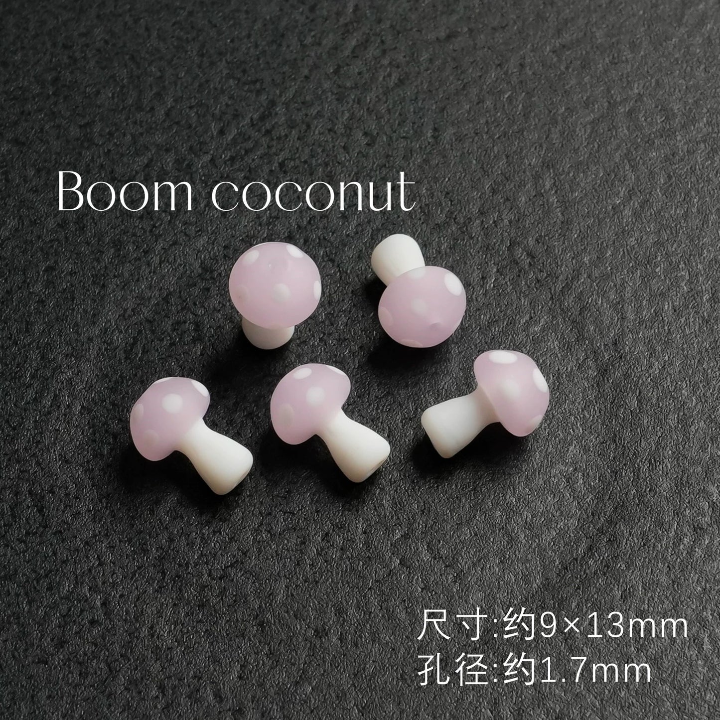 2pcs Handmade Glazed Mushroom Beads DIY Beaded Material-5821