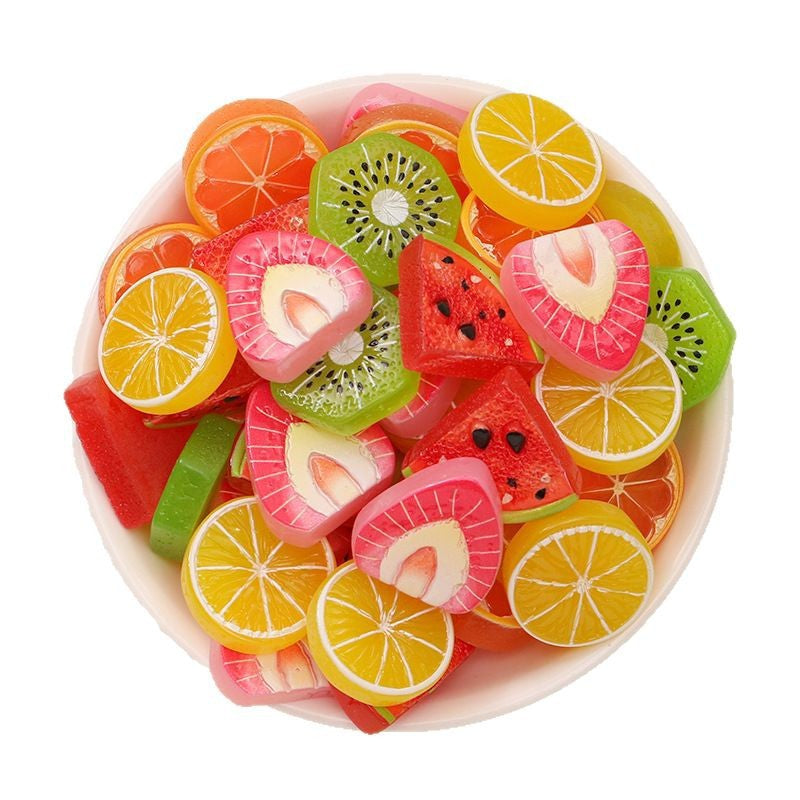 Simulation Fruit Kiwi Fruit Watermelon Strawberry Slice DIY Cream Glue Hair Accessories Keychain Shoe Flower Resin Jewelry