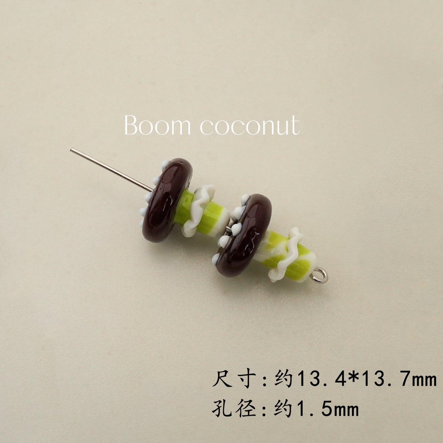 2pcs Handmade Glazed Mushroom Beads DIY Beaded Material-5821