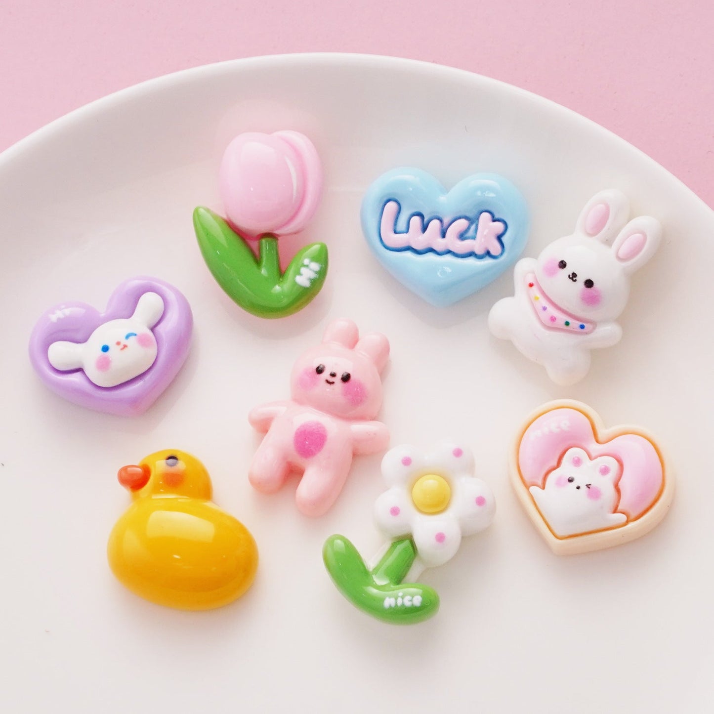 10 PCS Cartoon Resin Charms for DIY Crafts