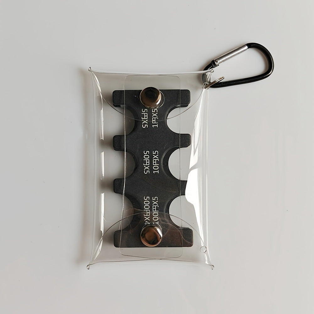 Coin Clip Change Storage Bag Portable Small Wallet Anti-Lost Clip Japanese Coin Classification Travel Transparent Card Bag