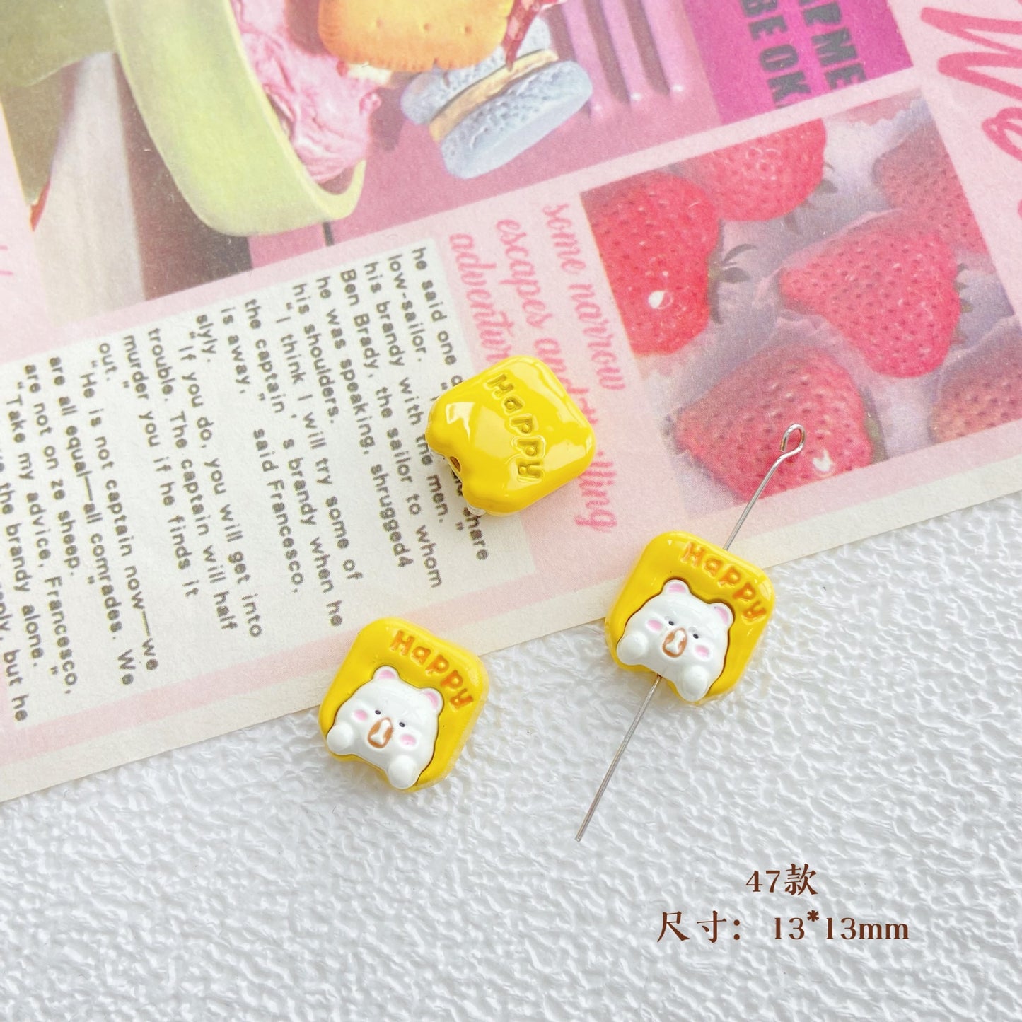 10Pcs Color Splicing Bow Alloy Letter Love Wings Kitten Gloves DIY Beaded Bracelet Mobile Phone Chain Material