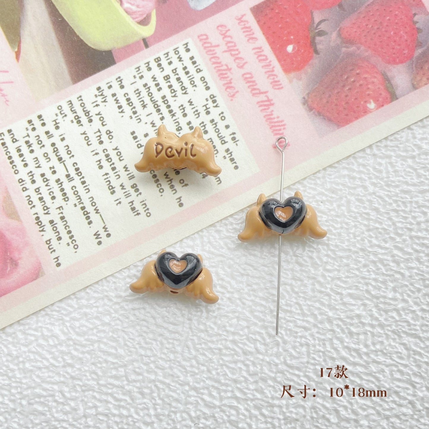 10Pcs Color Splicing Bow Alloy Letter Love Wings Kitten Gloves DIY Beaded Bracelet Mobile Phone Chain Material