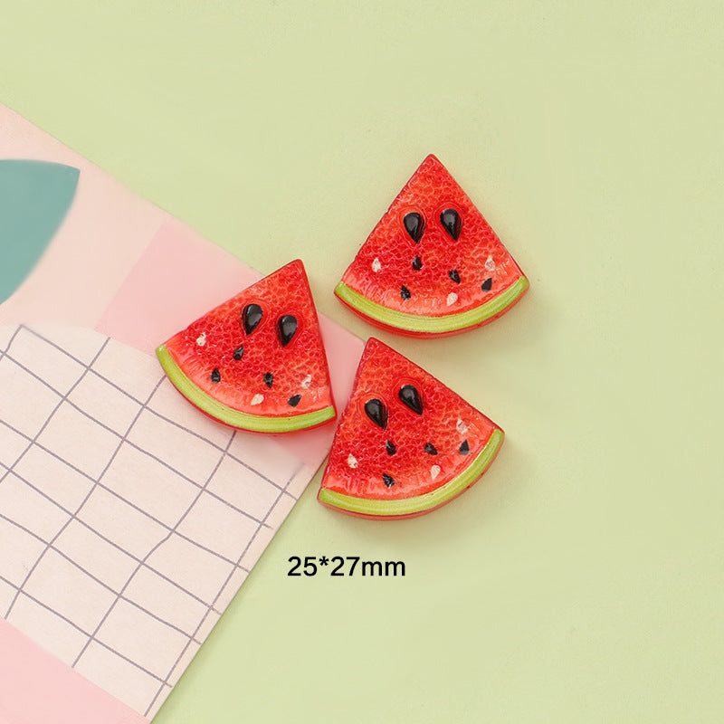 Simulation Fruit Kiwi Fruit Watermelon Strawberry Slice DIY Cream Glue Hair Accessories Keychain Shoe Flower Resin Jewelry