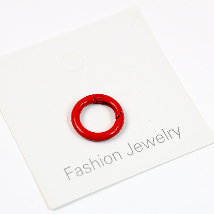 5PCS DIY jewelry accessories 25mm metal paint color card ring spring opening ring