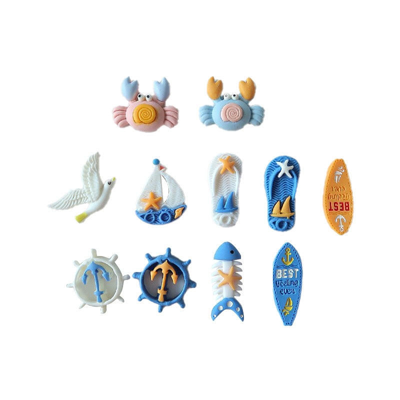 Hot-selling Ocean Wind Series Sailing Boat Anchor Resin Accessories DIY Mobile Phone Case Keychain Manual Material Wholesale