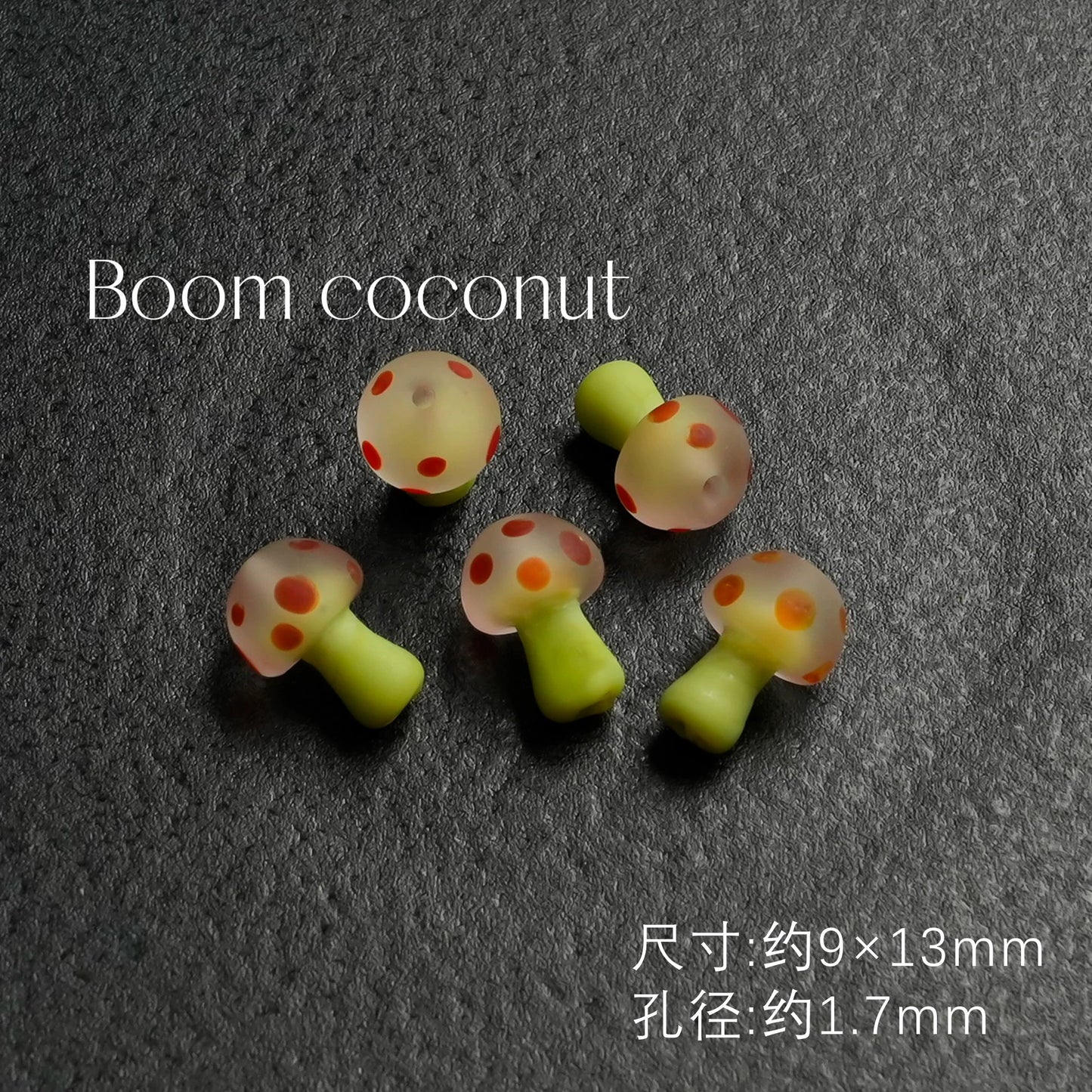 2pcs Handmade Glazed Mushroom Beads DIY Beaded Material-5821
