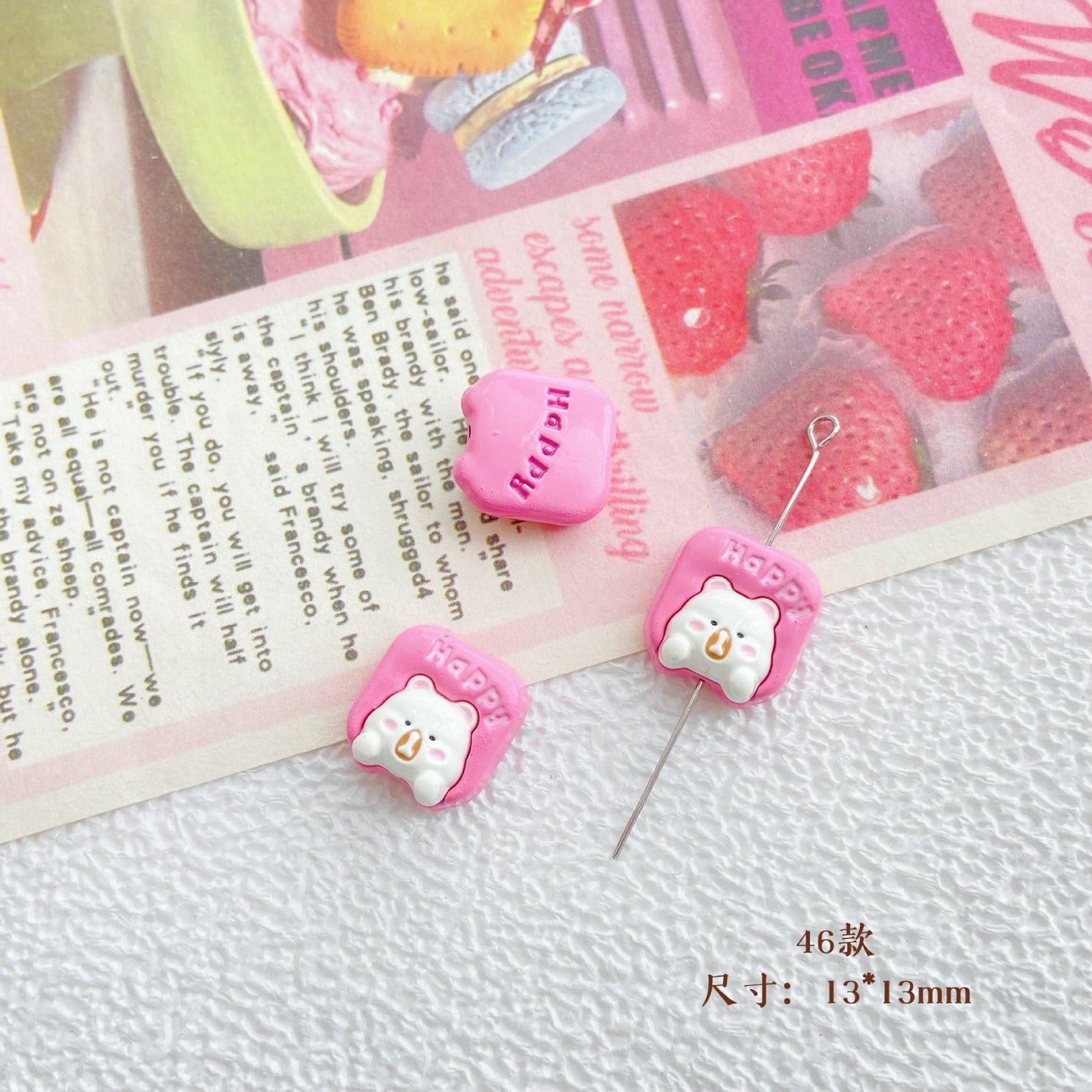 10Pcs Color Splicing Bow Alloy Letter Love Wings Kitten Gloves DIY Beaded Bracelet Mobile Phone Chain Material