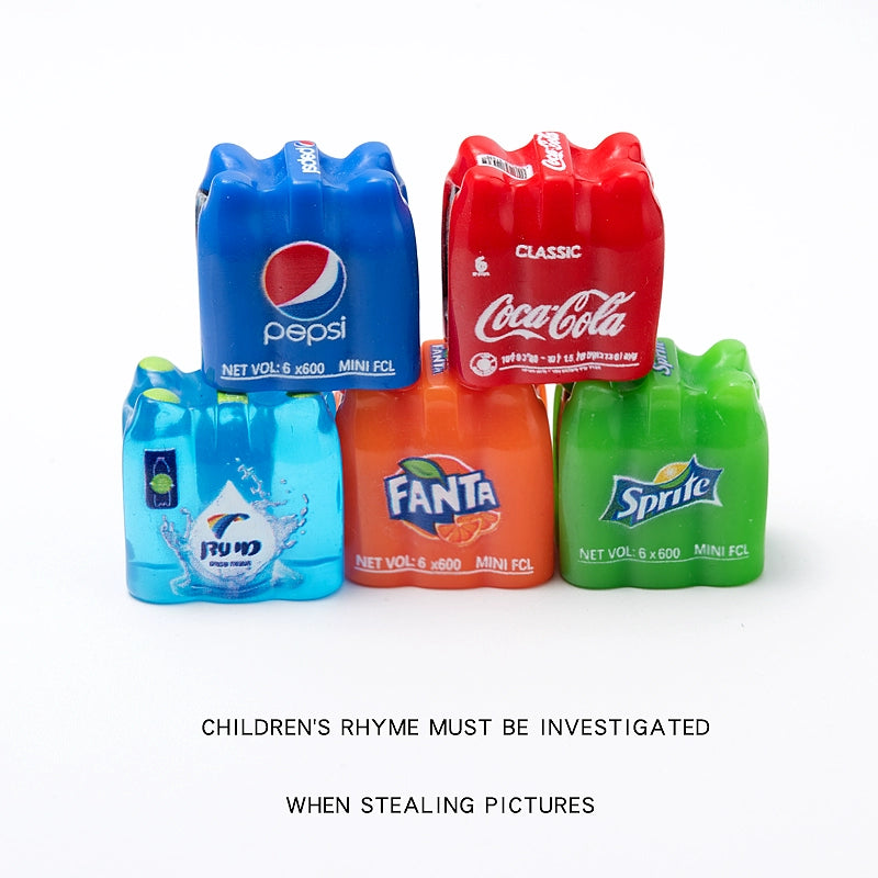 Miniature Mini Simulation Food Play Whole Box Coke Sprite Fanta Pepsi Play House Toys Tabletop Ornament Food Play
