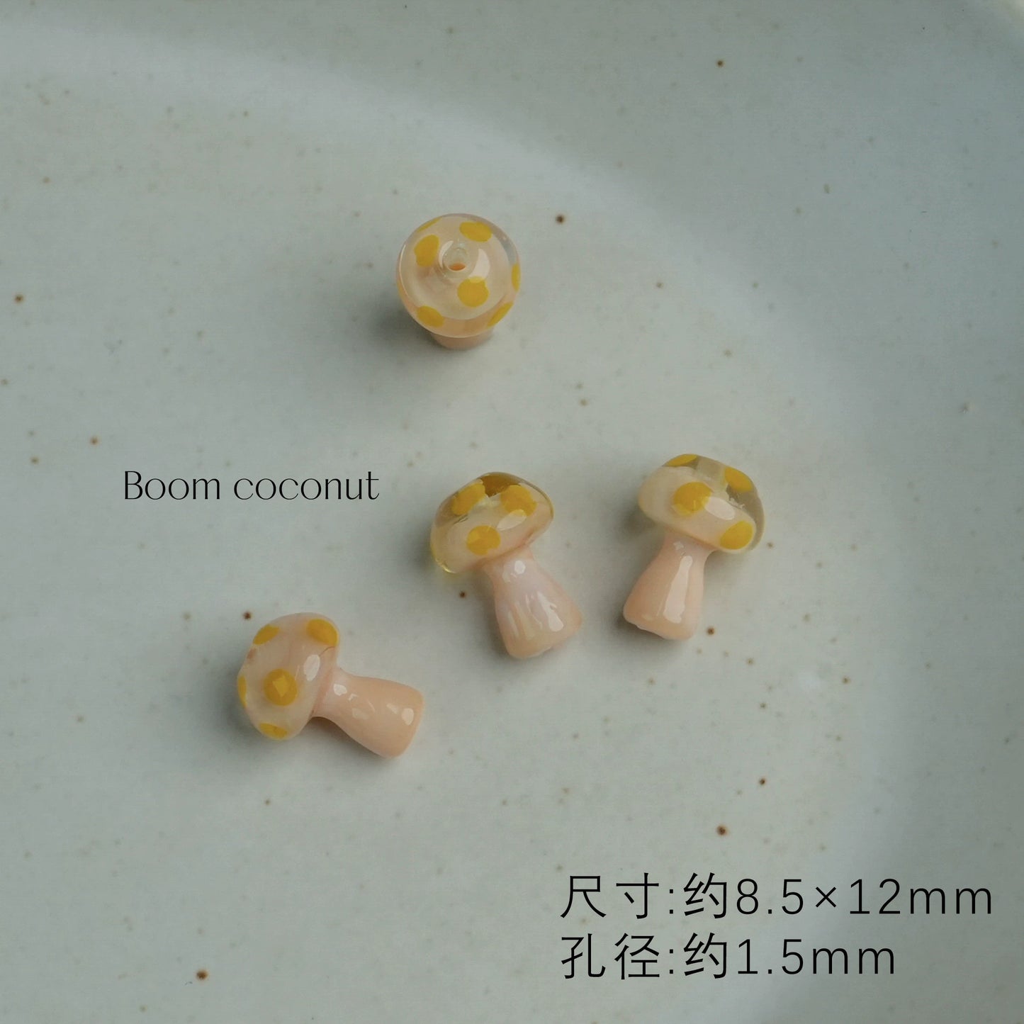 2pcs Handmade Glazed Mushroom Beads DIY Beaded Material-5821