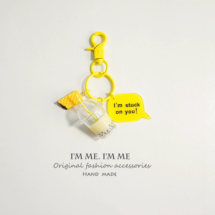 Milk Tea Bear Keychain Pendant