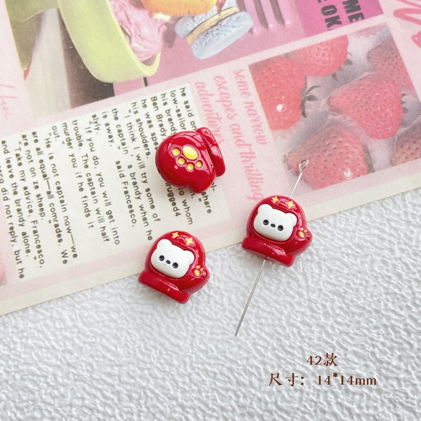 10Pcs Color Splicing Bow Alloy Letter Love Wings Kitten Gloves DIY Beaded Bracelet Mobile Phone Chain Material