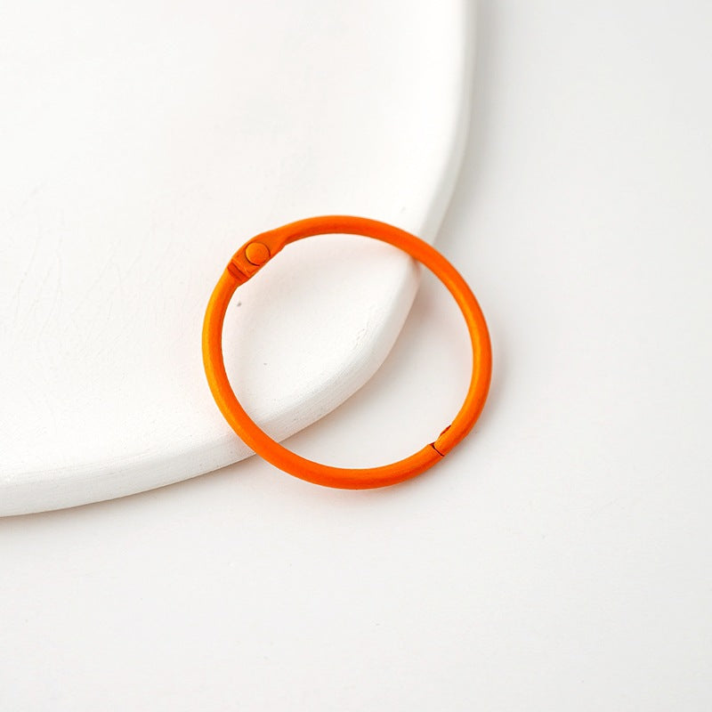 15pcs/Jewelry Accessories 45mm Iron Color Round Open Card Ring Keychain