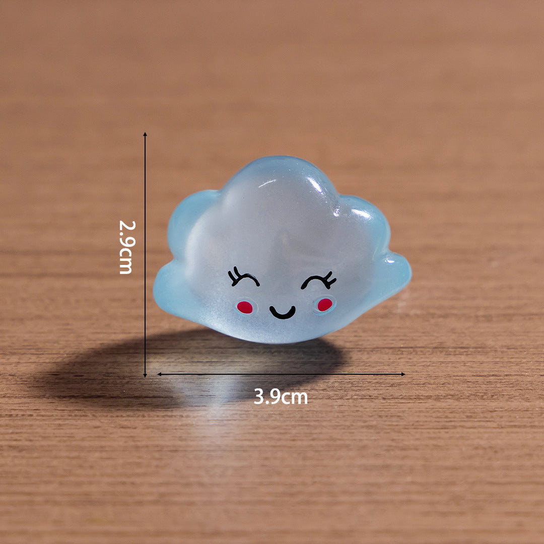 15pcs /3.5cm Luminous Cartoon Stars Moon Clouds DIY Jewelry Resin Accessories
