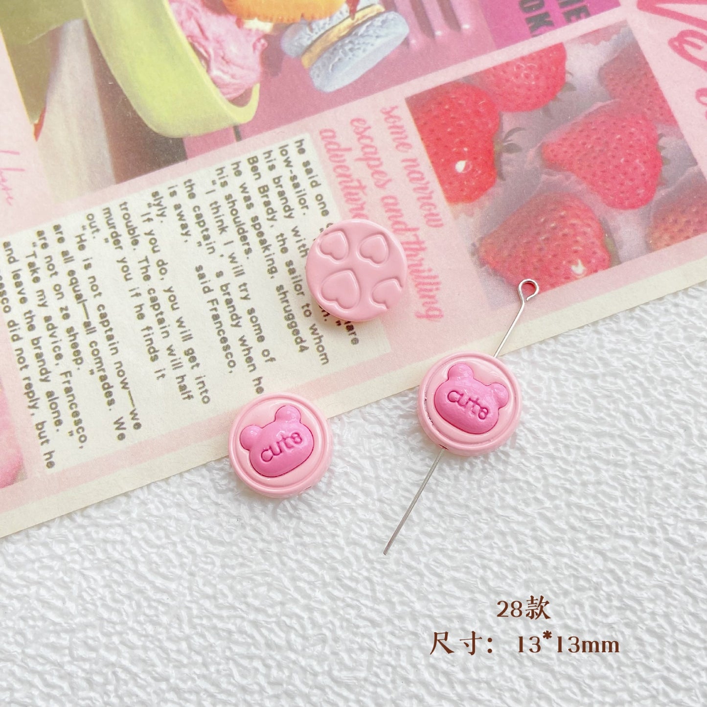 10Pcs Color Splicing Bow Alloy Letter Love Wings Kitten Gloves DIY Beaded Bracelet Mobile Phone Chain Material