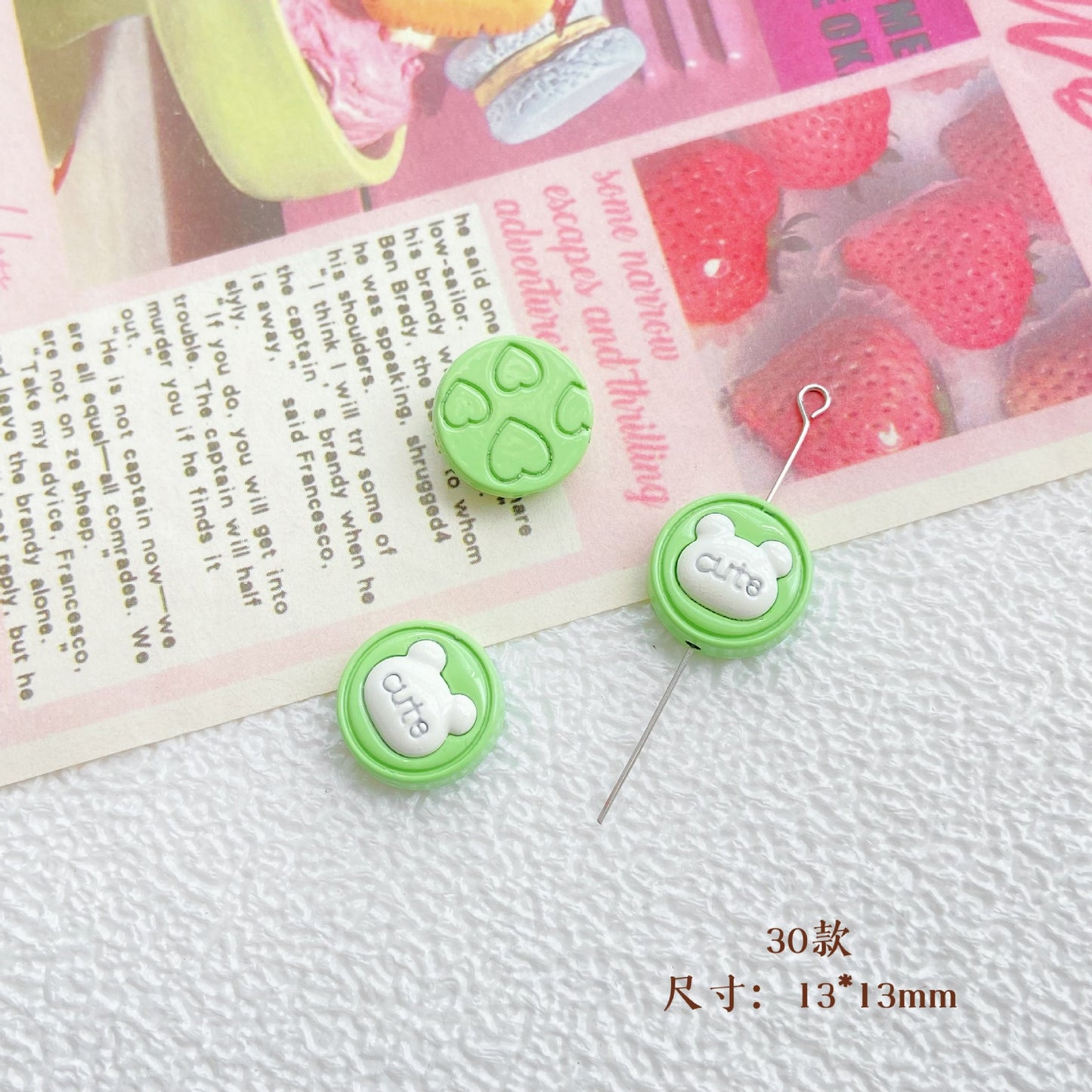 10Pcs Color Splicing Bow Alloy Letter Love Wings Kitten Gloves DIY Beaded Bracelet Mobile Phone Chain Material