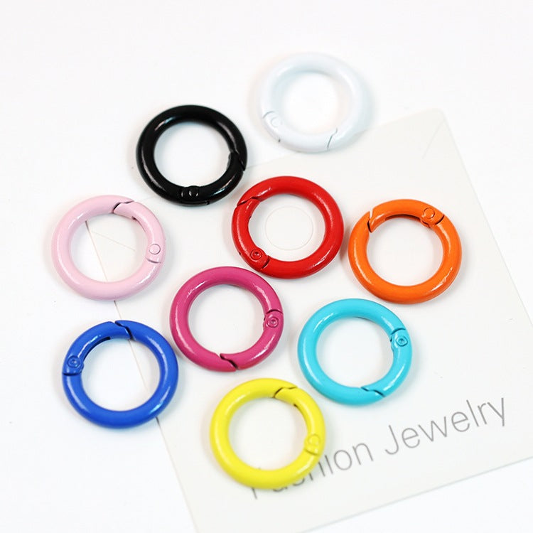 5PCS DIY jewelry accessories 25mm metal paint color card ring spring opening ring