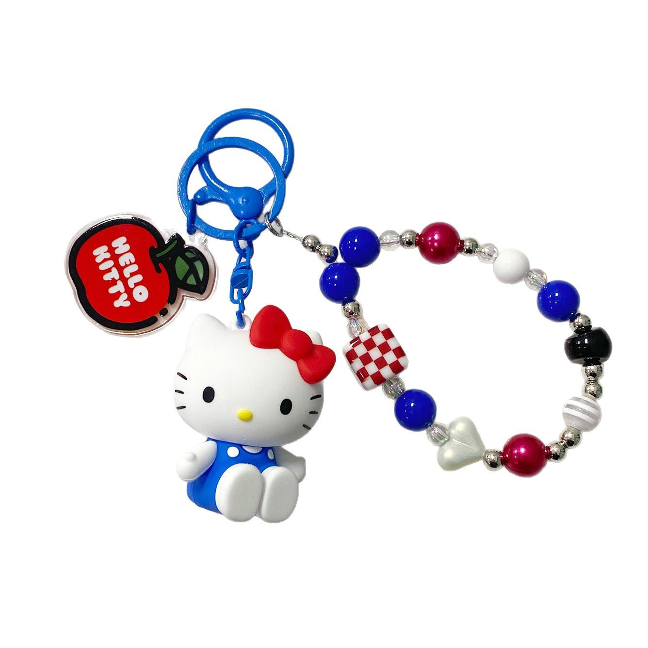 Kt Cat String Bead Chain Keychain Sanrio Cartoon Doll Bag Pendant