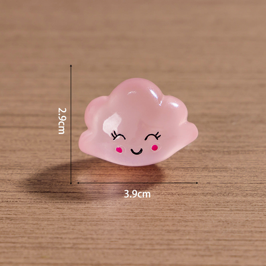 15pcs /3.5cm Luminous Cartoon Stars Moon Clouds DIY Jewelry Resin Accessories