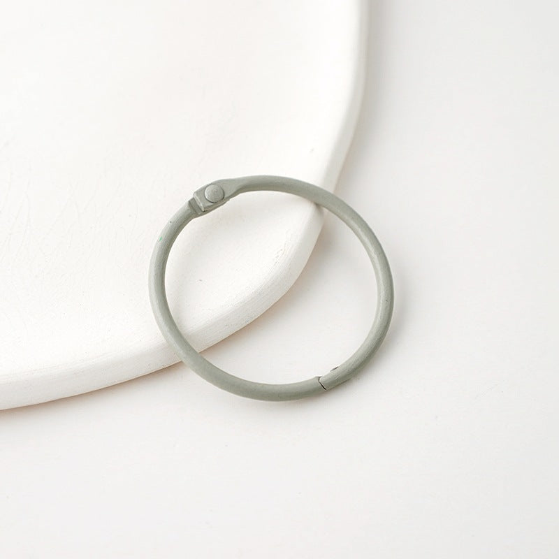 15pcs/Jewelry Accessories 45mm Iron Color Round Open Card Ring Keychain