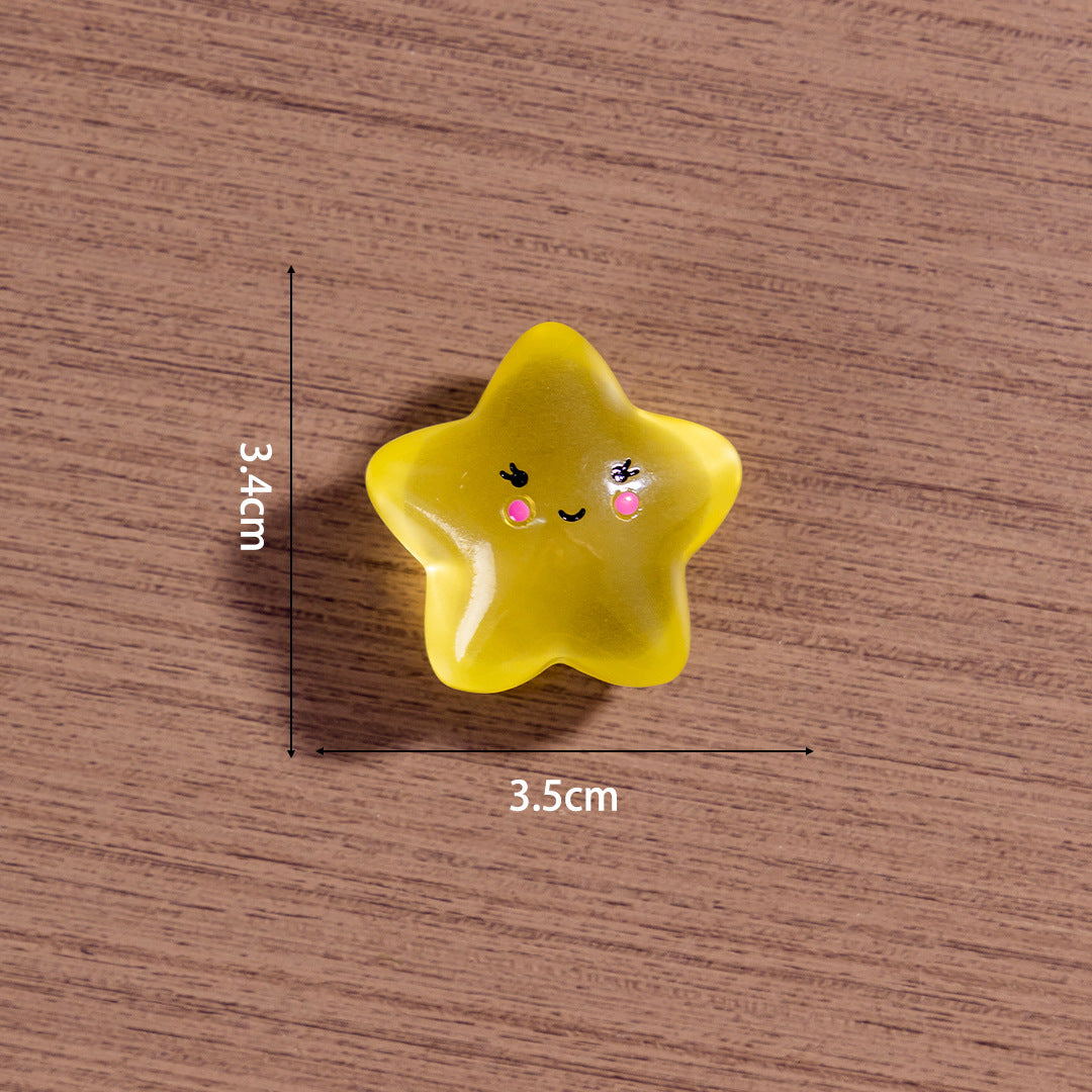 15pcs /3.5cm Luminous Cartoon Stars Moon Clouds DIY Jewelry Resin Accessories