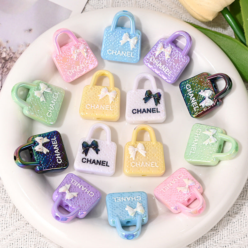 Perforated Bag Double-sided Colored Special-shaped Bead DIY Mobile Phone Chain