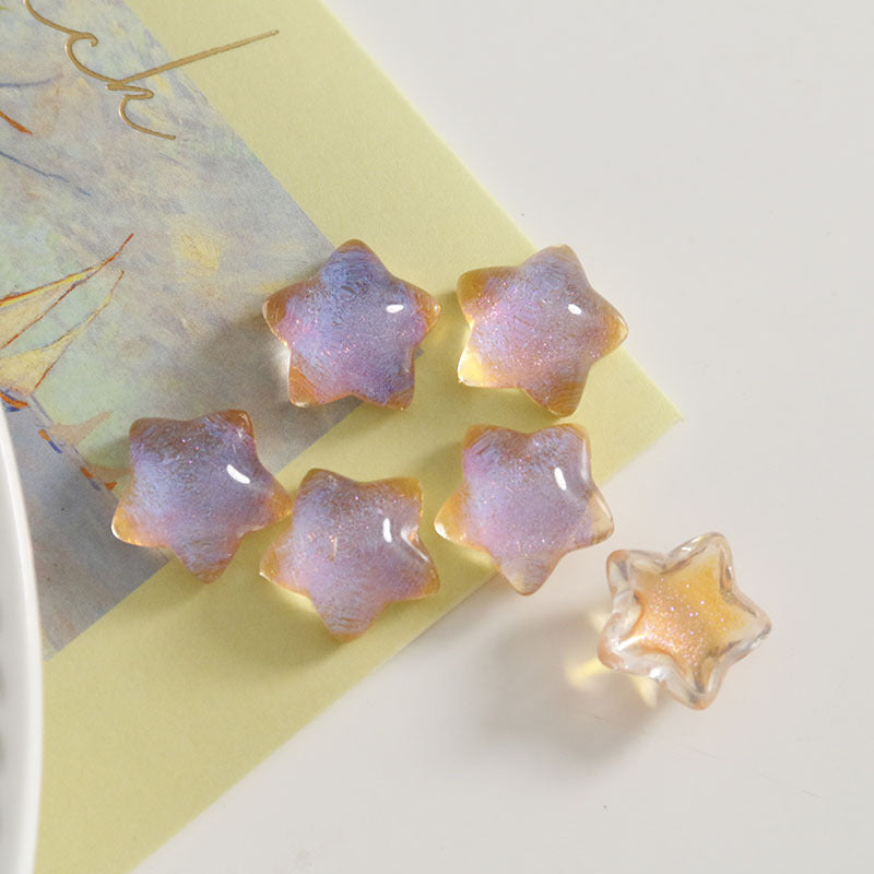 30PCS Starry Sky Streamer Symphony Cute Pentagram Patch DIY Resin Accessories