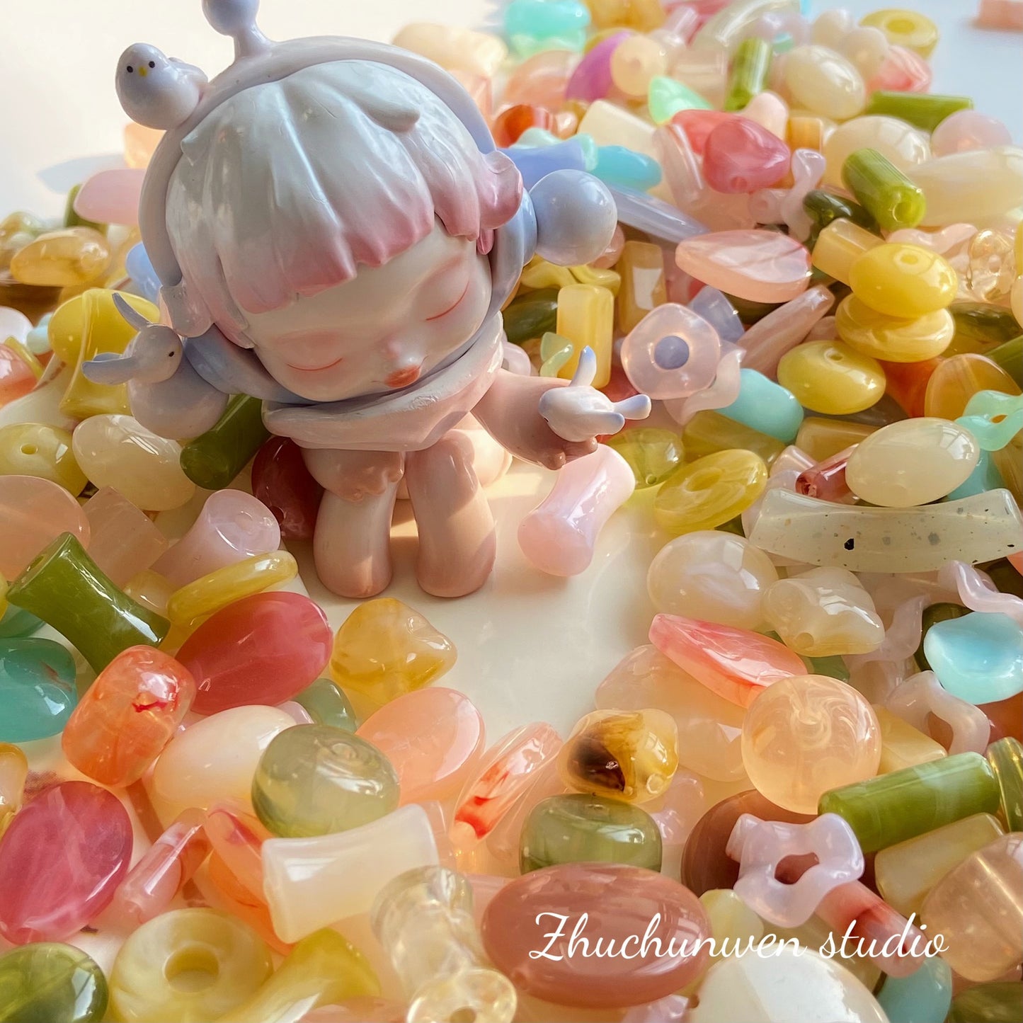 100g Acrylic Mixed Maillard Blind Box Smudge Beaded DIY Handmade Bracelet Material Accessories