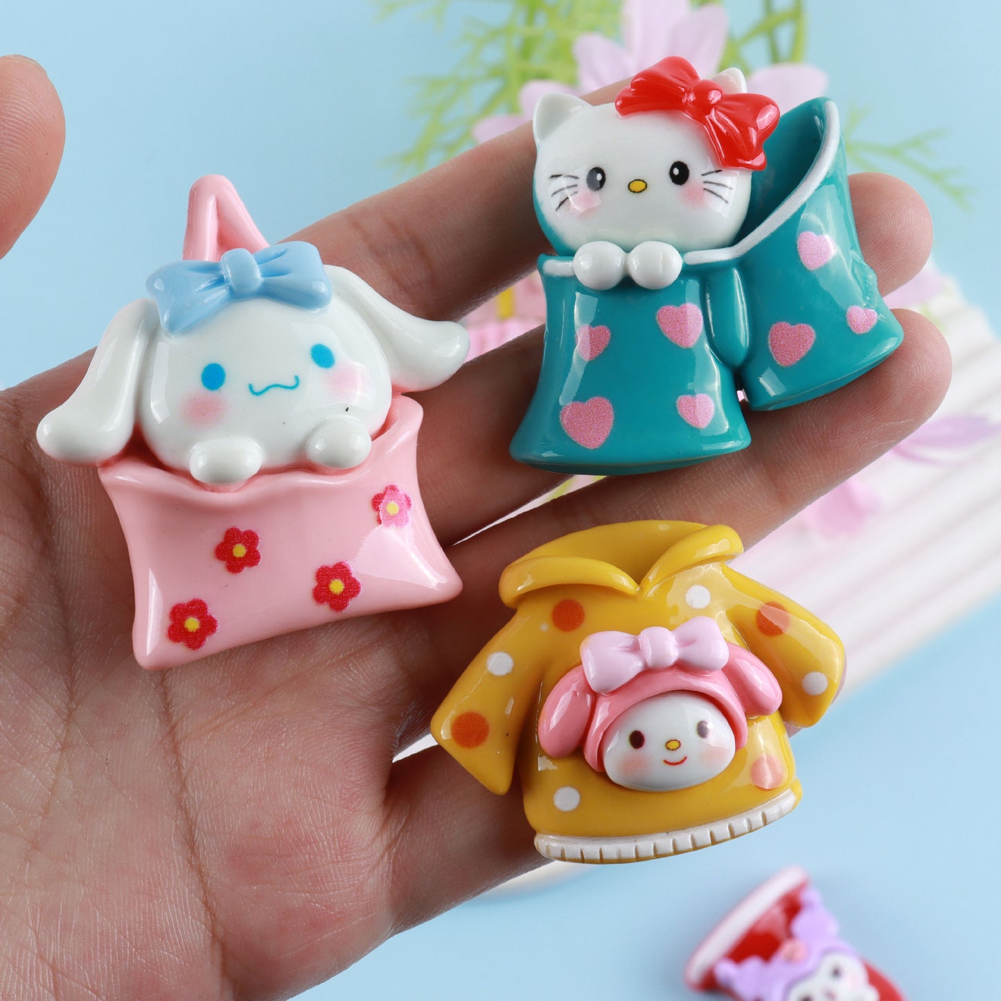 10pcs DIY cream glue mobile phone case accessories hairpin keychain refrigerator sticker material