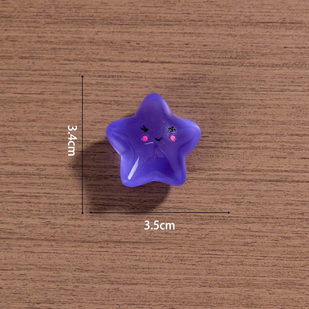 15pcs /3.5cm Luminous Cartoon Stars Moon Clouds DIY Jewelry Resin Accessories