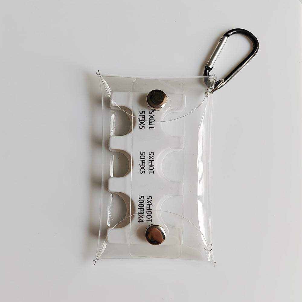 Coin Clip Change Storage Bag Portable Small Wallet Anti-Lost Clip Japanese Coin Classification Travel Transparent Card Bag