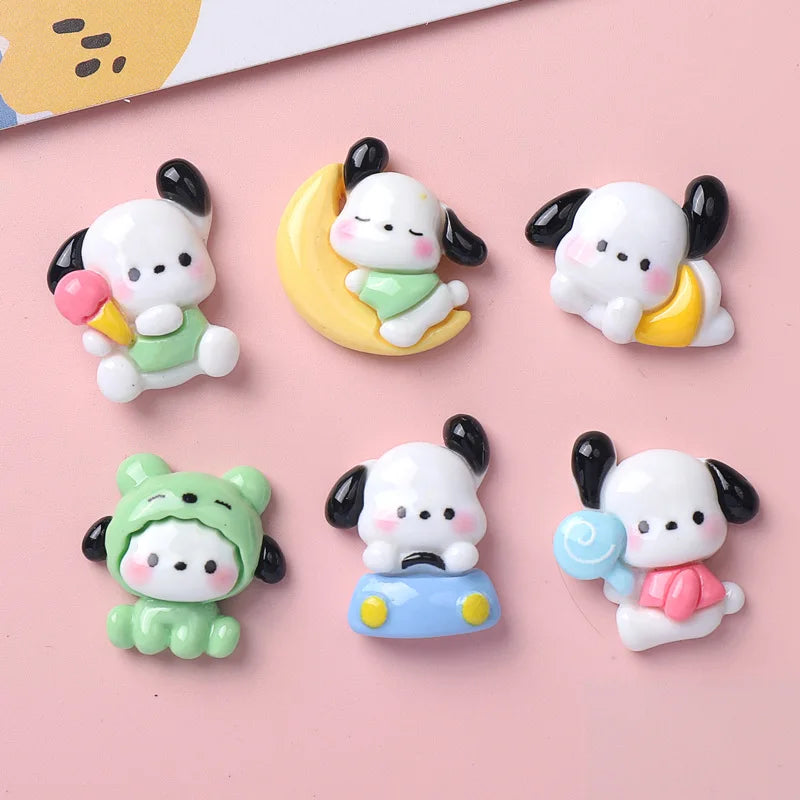 10 Pcs New Kawaii Cartoon Cute Moon Dog Series Resin Scrapbook Diy Jewelry Party Children Gift Hairpin Accessories A24