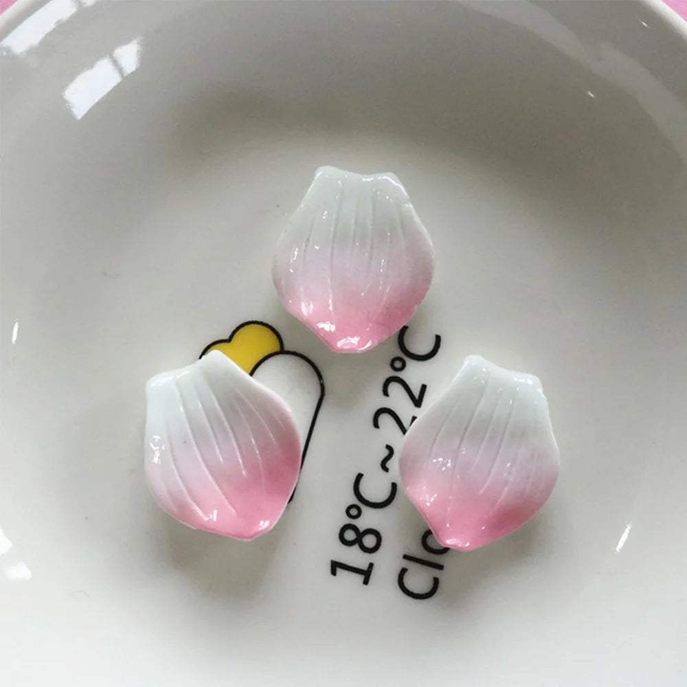 10PCS Shiny Peach Blossom Series Resin Flat Back Cabochons For Hairpin Scrapbooking DIY Jewelry Craft Decoration Accessories