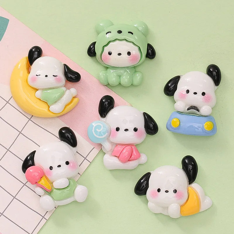 10 Pcs New Kawaii Cartoon Cute Moon Dog Series Resin Scrapbook Diy Jewelry Party Children Gift Hairpin Accessories A24