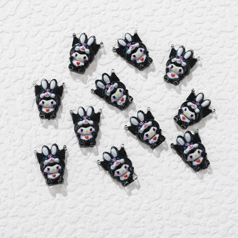 50 Pcs New 3D Mini Cartoon Puppy Little Rabbit lovely Resin Flat Back Scrapbook DIY Nail decoration component holiday gifts