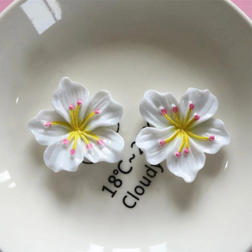 10PCS Shiny Peach Blossom Series Resin Flat Back Cabochons For Hairpin Scrapbooking DIY Jewelry Craft Decoration Accessories