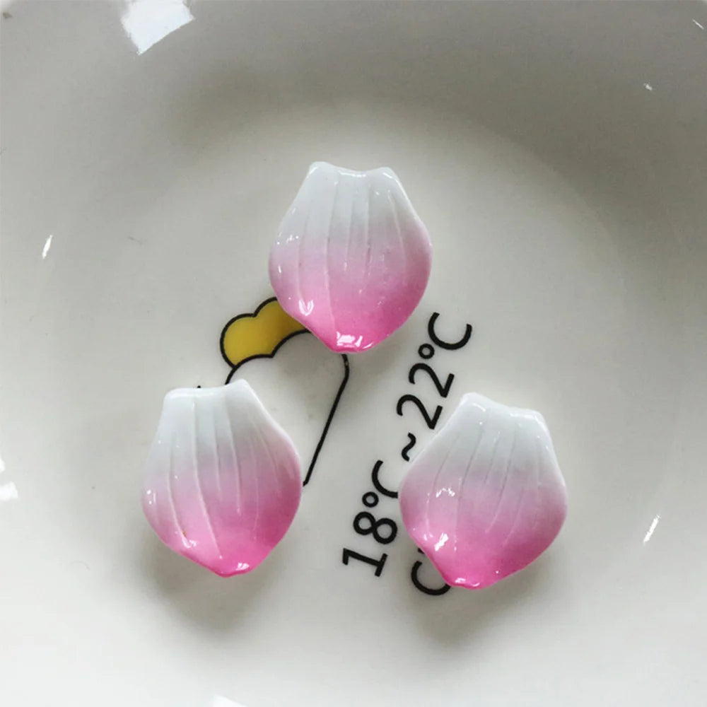 10PCS Shiny Peach Blossom Series Resin Flat Back Cabochons For Hairpin Scrapbooking DIY Jewelry Craft Decoration Accessories