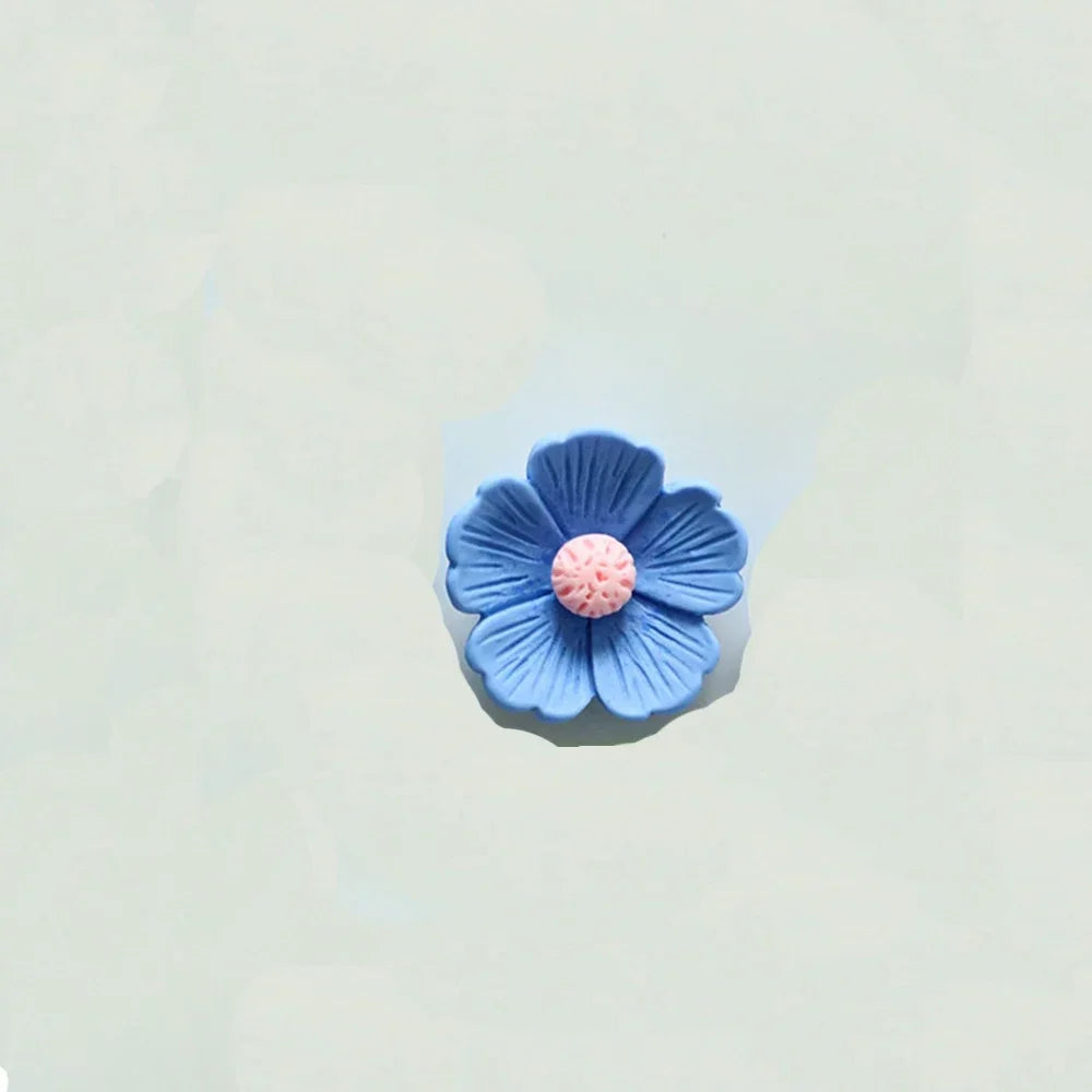 10PCS 21mm-34mm Five Petal Flower Resin Flat Back Cabochons For Hairpin Scrapbooking DIY Jewelry Craft Decoration Accessories