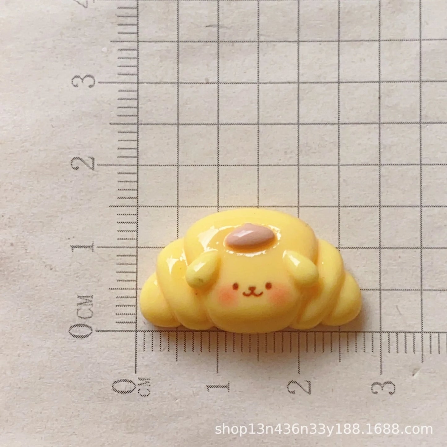 10PCS Kawai cartoon bright surface Croissant Resin Flat Back Scrapbook DIY Bow Decor Accessories Crafts A4