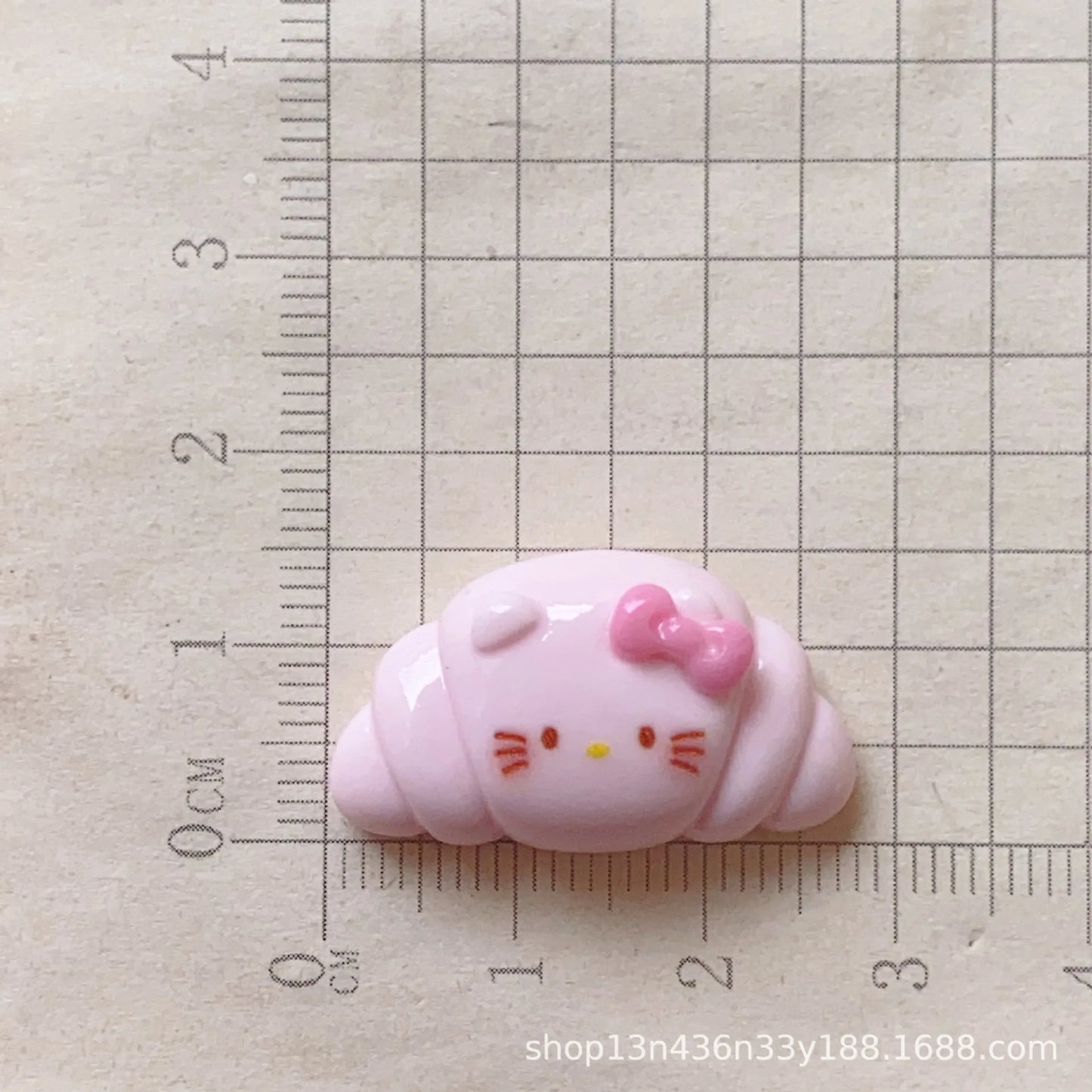 10PCS Kawai cartoon bright surface Croissant Resin Flat Back Scrapbook DIY Bow Decor Accessories Crafts A4