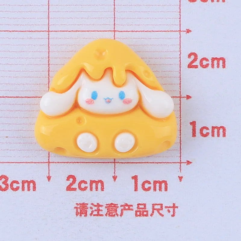 10 Pcs New Mini Kawaii Cartoon Big Eared Dog, Peach Heart Series Resin Scrapbook Diy Miniature Ornament Accessories A27