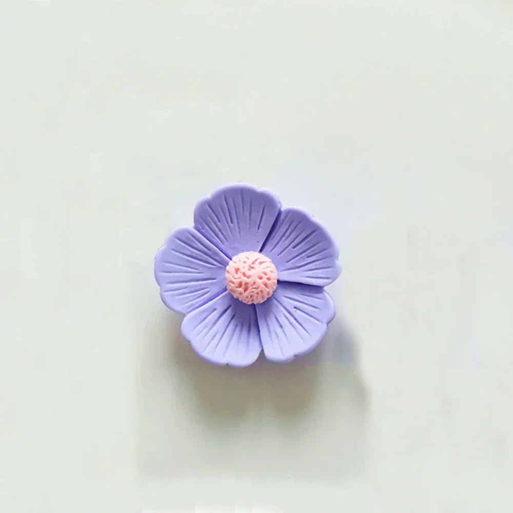 10PCS 21mm-34mm Five Petal Flower Resin Flat Back Cabochons For Hairpin Scrapbooking DIY Jewelry Craft Decoration Accessories