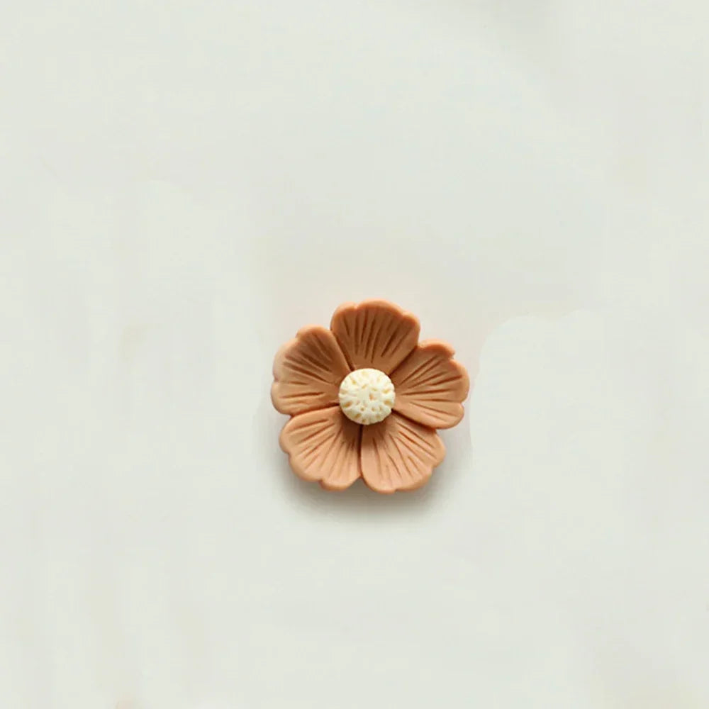 10PCS 21mm-34mm Five Petal Flower Resin Flat Back Cabochons For Hairpin Scrapbooking DIY Jewelry Craft Decoration Accessories