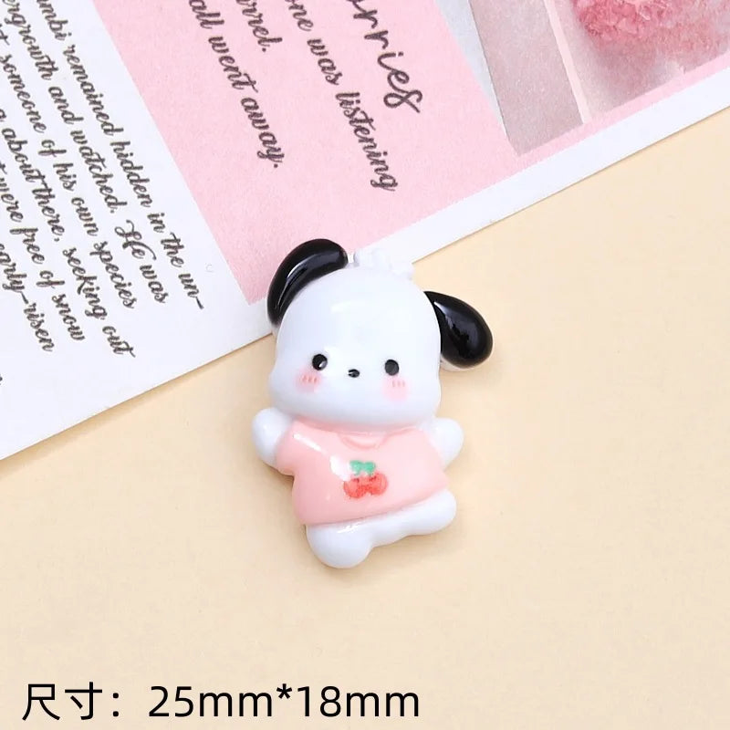 10PCS cartoon bright surface animal Hug Flower Cat Resin Flat Back Scrapbook Diy Jewelry hair clips Ornament Accessories A4