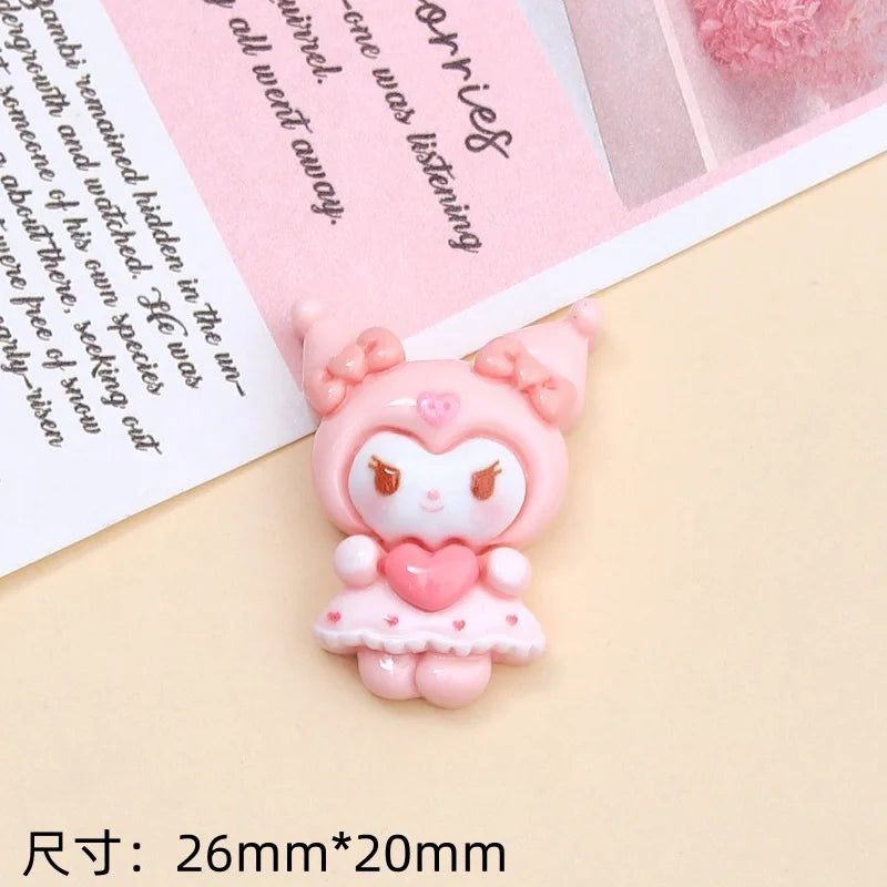10PCS cartoon bright surface animal Hug Flower Cat Resin Flat Back Scrapbook Diy Jewelry hair clips Ornament Accessories A4