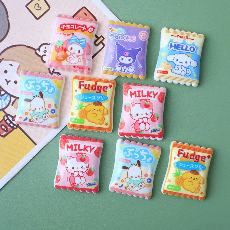 10 Pcs Cartoon Resin Cute Cartoon Animal Candy Style Hairpin Pendant Scrapbook Craft Diy Miniature Ornament Accessories A1