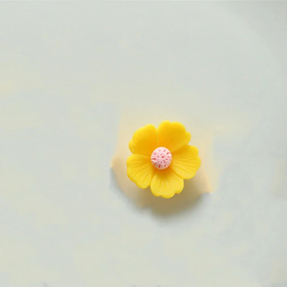 10PCS 21mm-34mm Five Petal Flower Resin Flat Back Cabochons For Hairpin Scrapbooking DIY Jewelry Craft Decoration Accessories