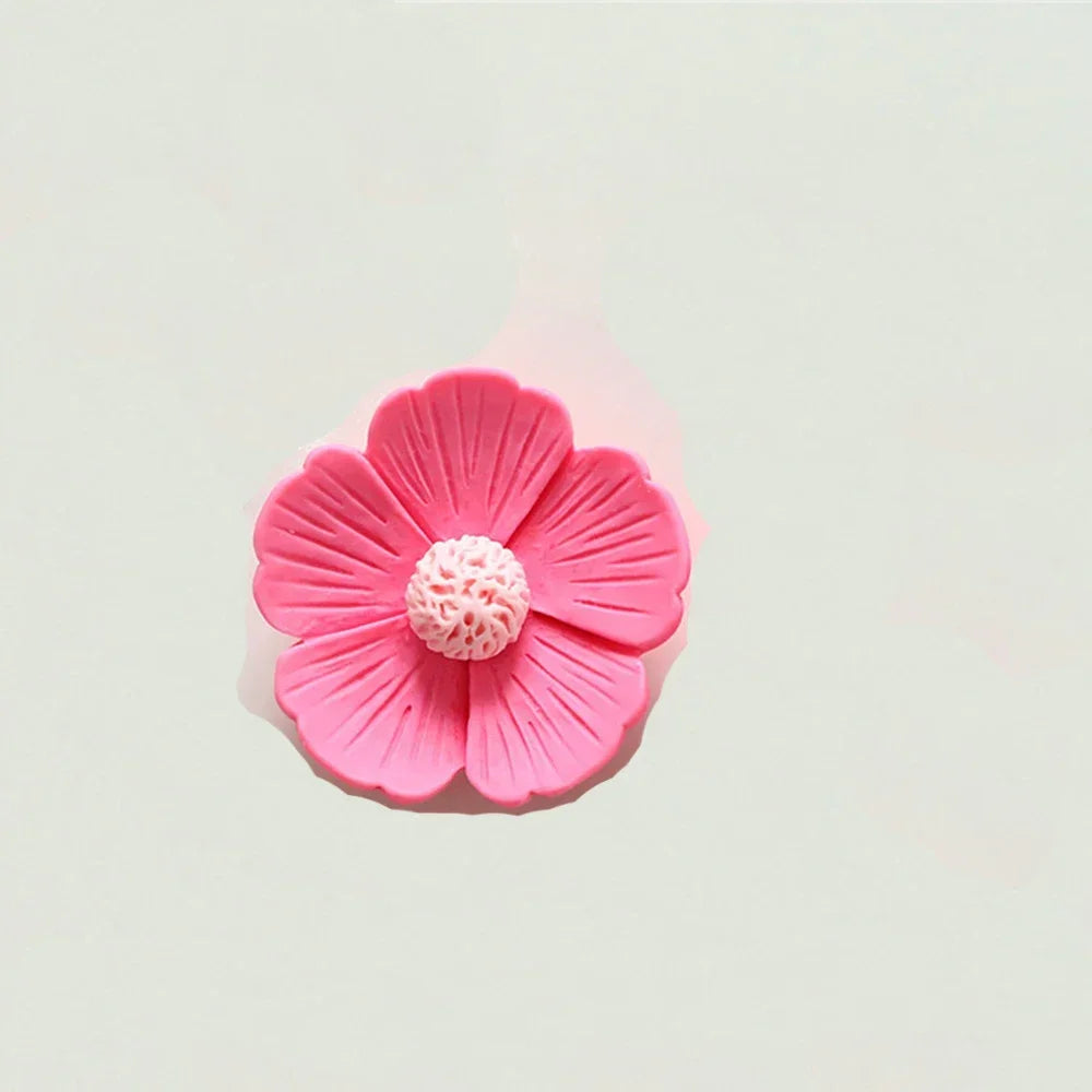 10PCS 21mm-34mm Five Petal Flower Resin Flat Back Cabochons For Hairpin Scrapbooking DIY Jewelry Craft Decoration Accessories