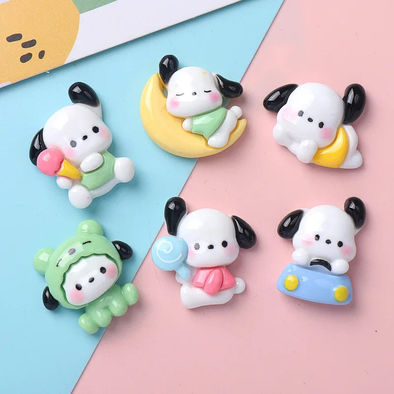 10 Pcs New Kawaii Cartoon Cute Moon Dog Series Resin Scrapbook Diy Jewelry Party Children Gift Hairpin Accessories A24