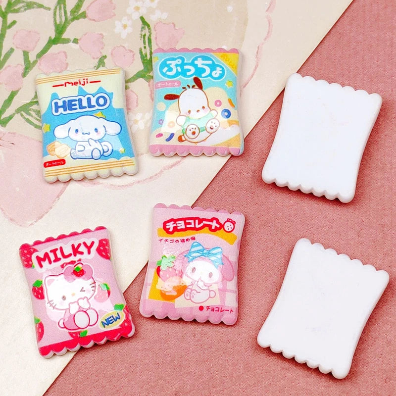 10 Pcs Cartoon Resin Cute Cartoon Animal Candy Style Hairpin Pendant Scrapbook Craft Diy Miniature Ornament Accessories A1